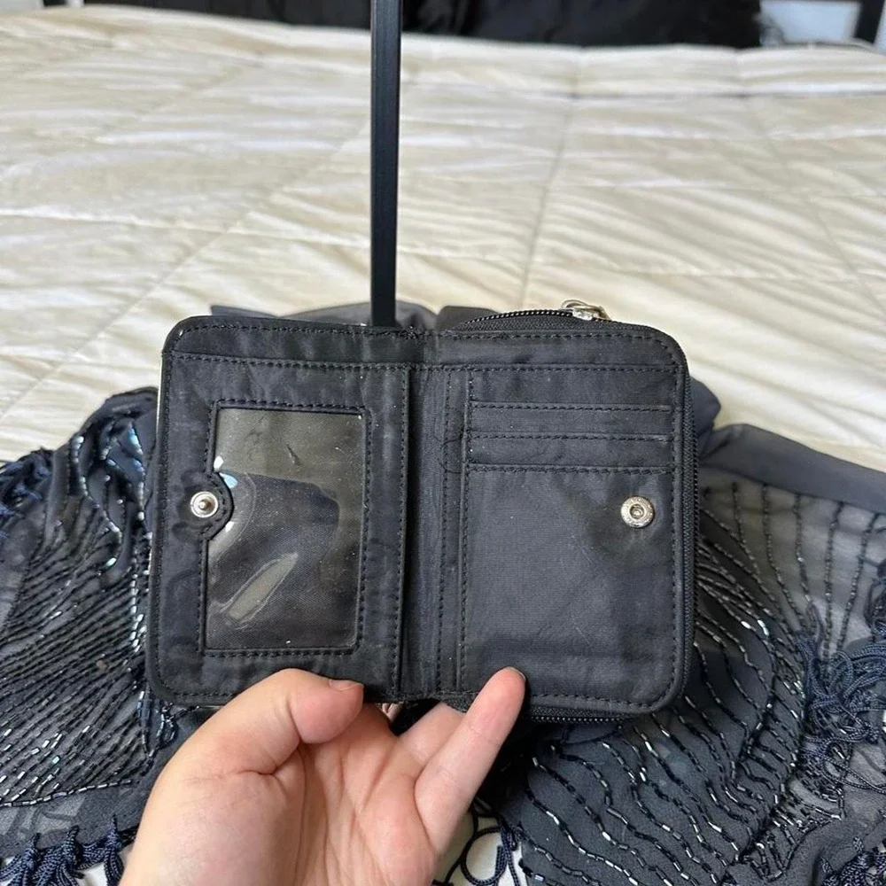 Happy Bunny black graphic zip wallet silver detailing y2k vintage